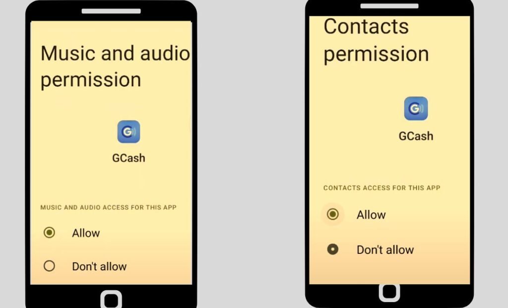 GCash app app permissions allow